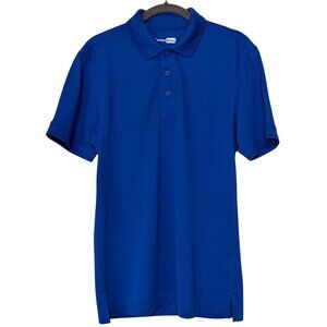 Men's CornerStone Royal Blue Collared Polo Shirt 100% Polyester Size XS